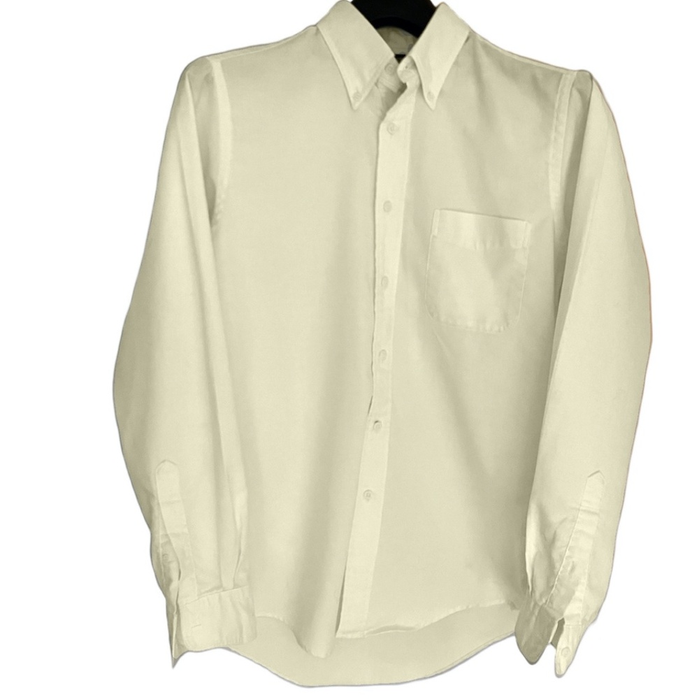 Lands' End: 15/34  Men's Patterned No Iron Supima® Oxford Dress Shirt